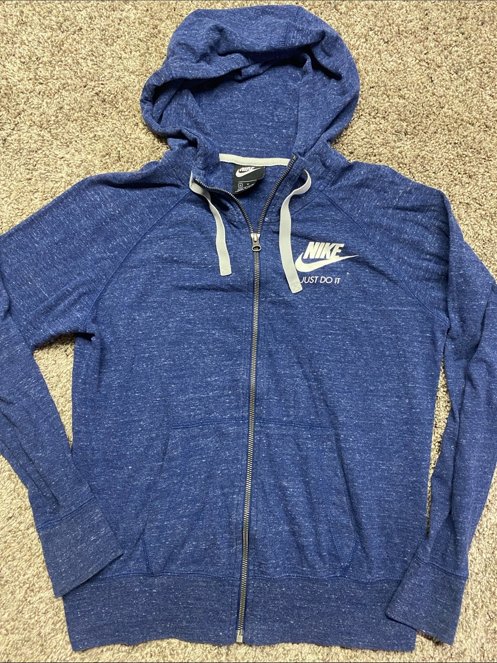 Nike Blue Zip-Up Hoodie Sweatshirt Women’s Size Medium- 1500